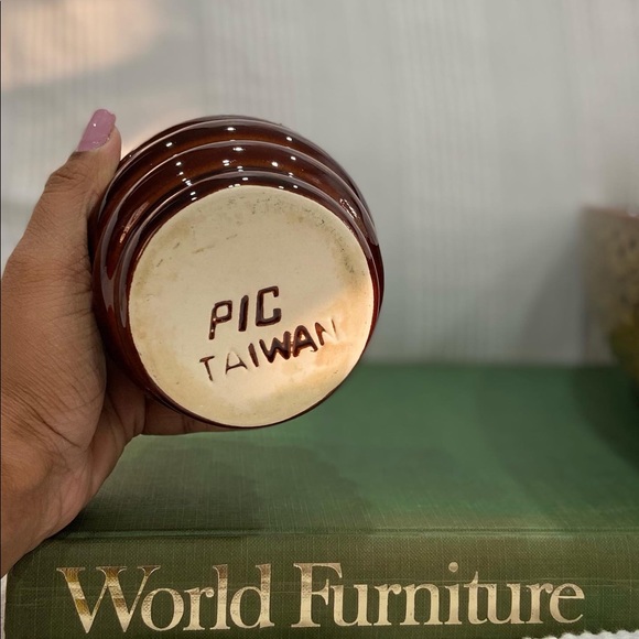 Three tones decorative trio of vases and tea pot - Picture 8 of 12